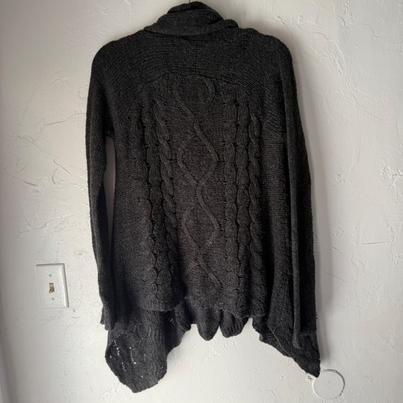 Dex Gray Knit Button Front Shawl Cardigan‎ Sweater Medium M Lagen Artsy Boho - Picture 7 of 7